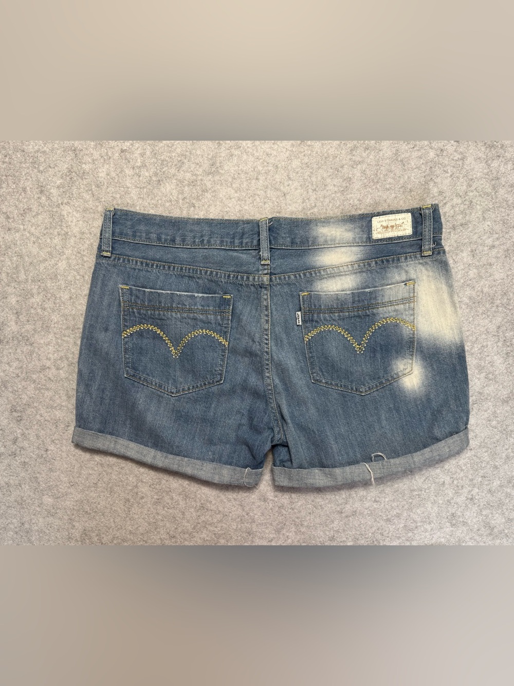 Levi's Women's Faded Blue Denim Rolled Hem Shorts